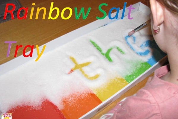 Rainbow Salt Tray | Learning 4 Kids