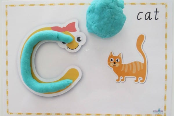 Alphabet Play Dough Mats Cursive Print Learning 4 Kids