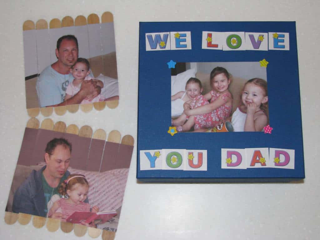 Father's Day gift- DIY puzzle - A girl and a glue gun