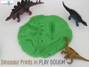 Play Dough Dinosaur Printing | Learning 4 Kids