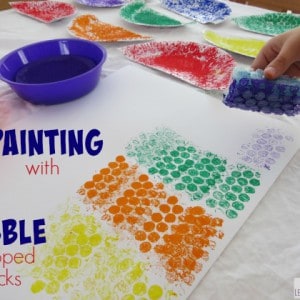 Bubble Wrapped Blocks Painting Activity | Learning 4 Kids