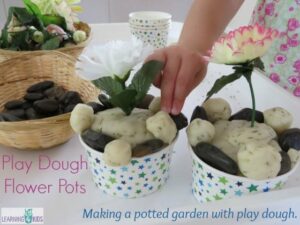 play doh flower making basket