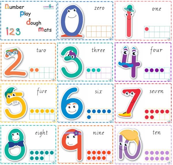 Number Play Dough Mats - Liz's Early Learning Shop