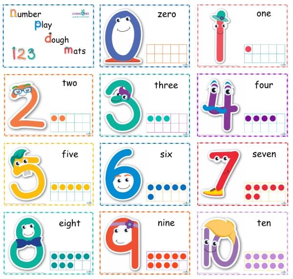 Number Alphabet Play Dough Mats Standard Print Learning 4 Kids