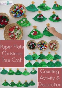 Paper Plate Christmas Tree Counting Decoration | Learning 4 Kids