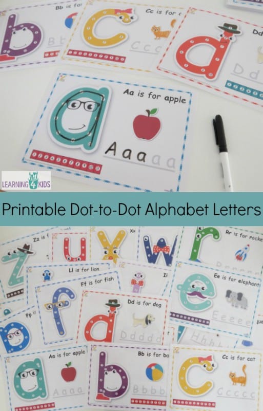 Printable Dot to Dot Alphabet Letter Charts Learning 4 Kids