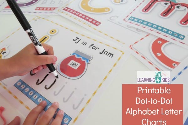 Printable Dot To Dot Alphabet Letter Charts Learning 4 Kids