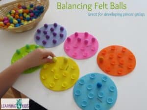 Balancing Felt Balls – Fine Motor Fun | Learning 4 Kids